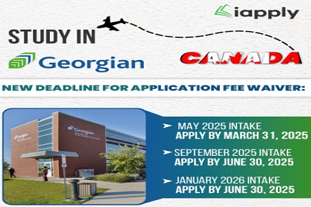 Georgian College -  Application Fee Waiver Deadline Extended - 2025 - 2026 Intakes -  Click the banner to know more